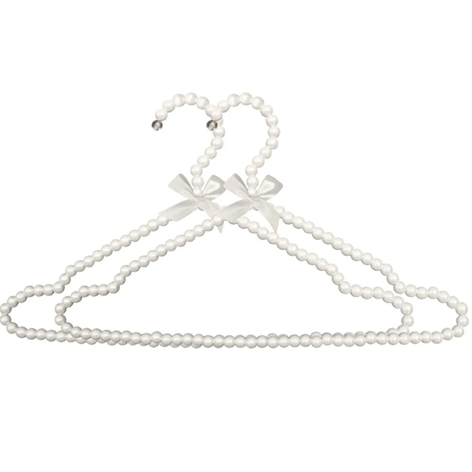 10 Pack Pearl Beads Metal Elegant Clothes Hangers Standard Hangers (Style A Whit