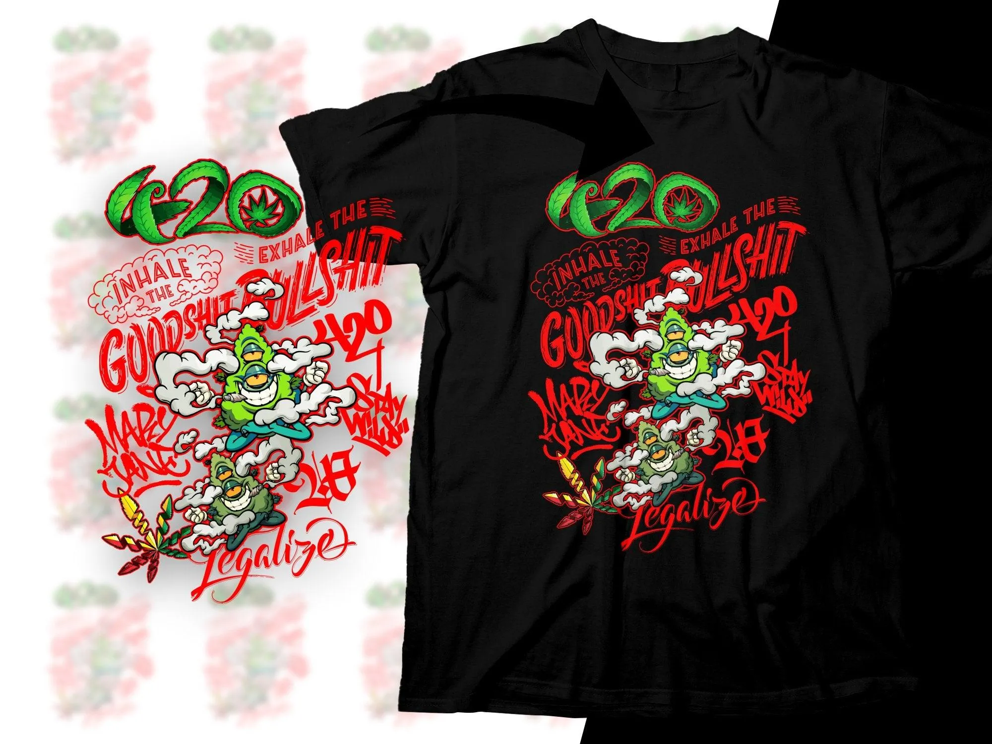 420 Inhale The Goodshit Exhale The Bullshit Png Digital Download