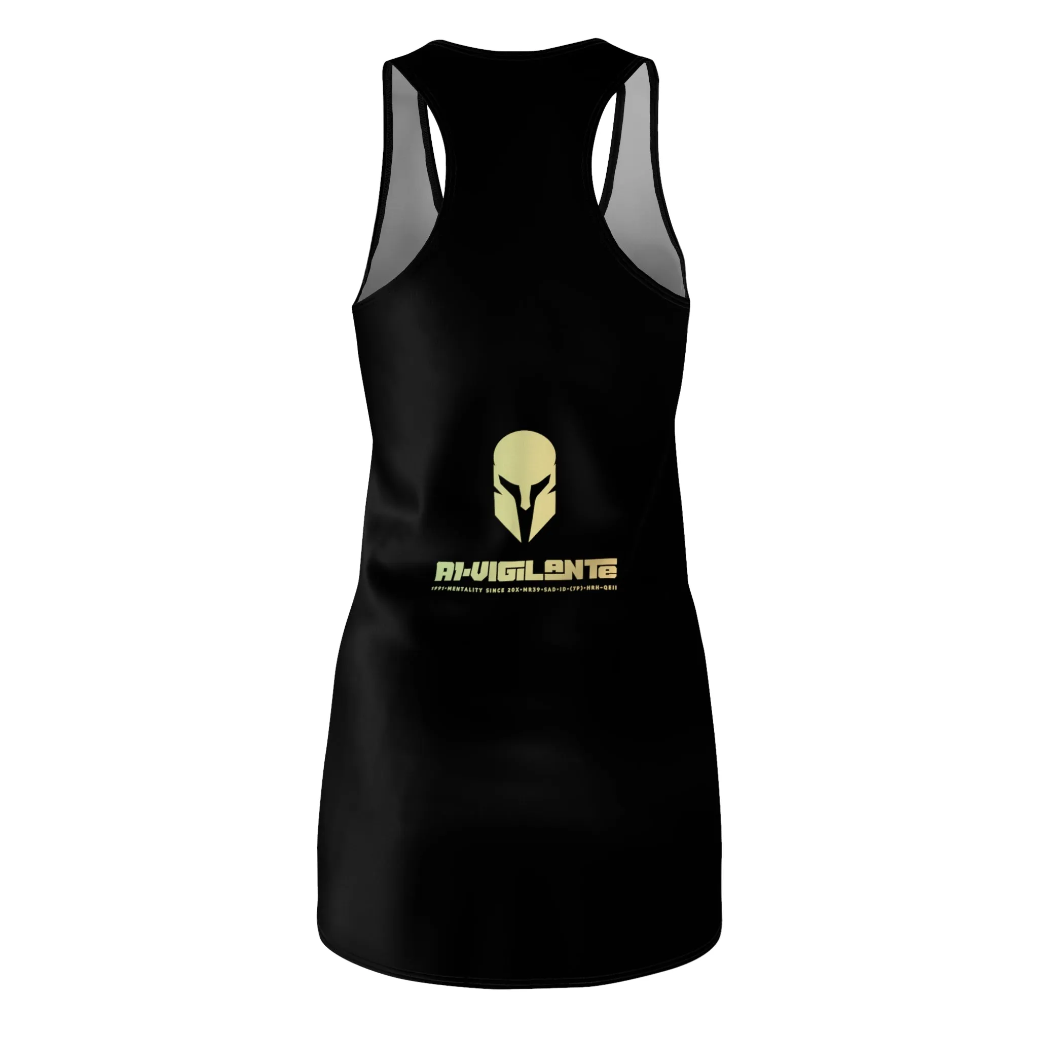 A1-Vigilante Sparta  Women's Cut & Sew Racerback Dress (AOP)