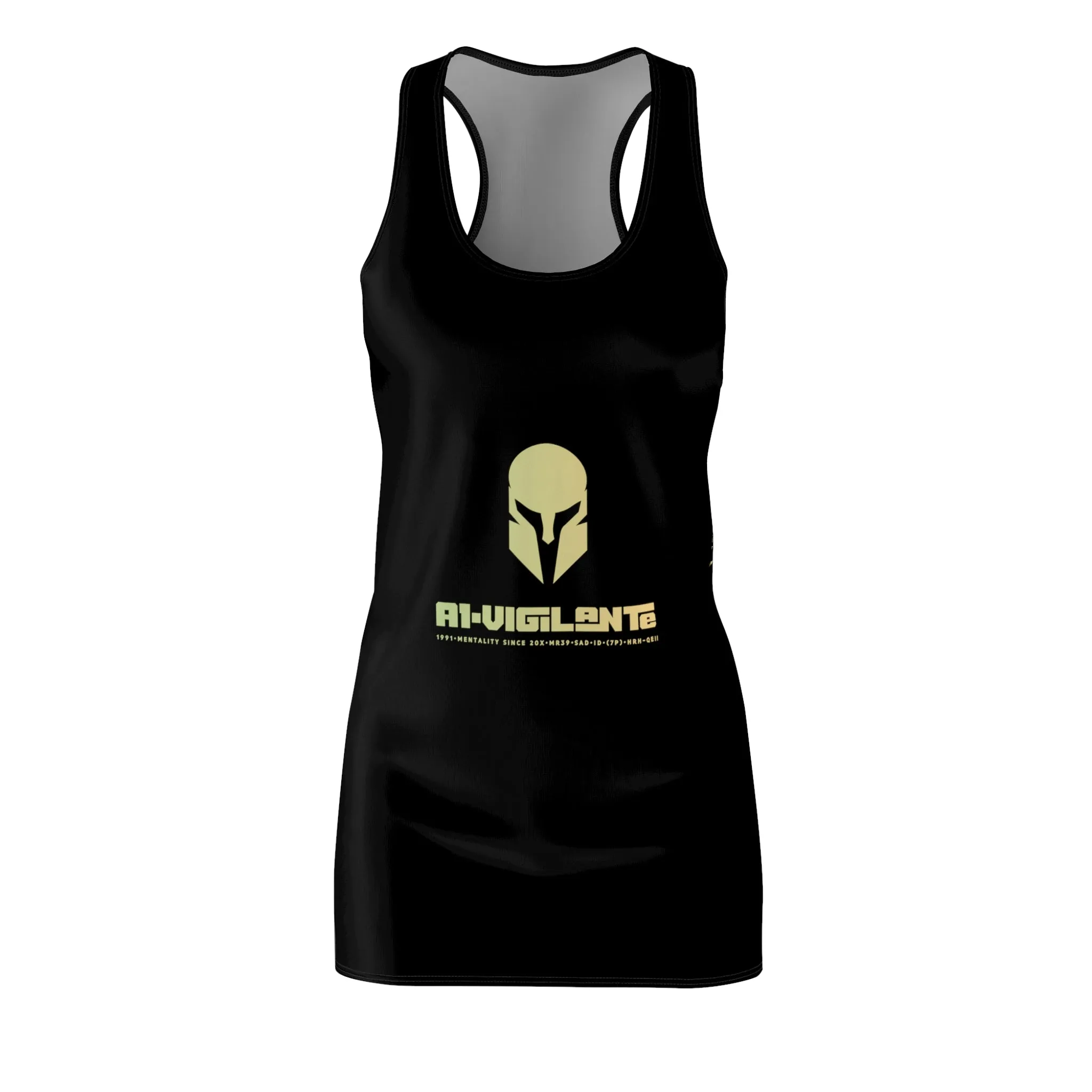 A1-Vigilante Sparta  Women's Cut & Sew Racerback Dress (AOP)