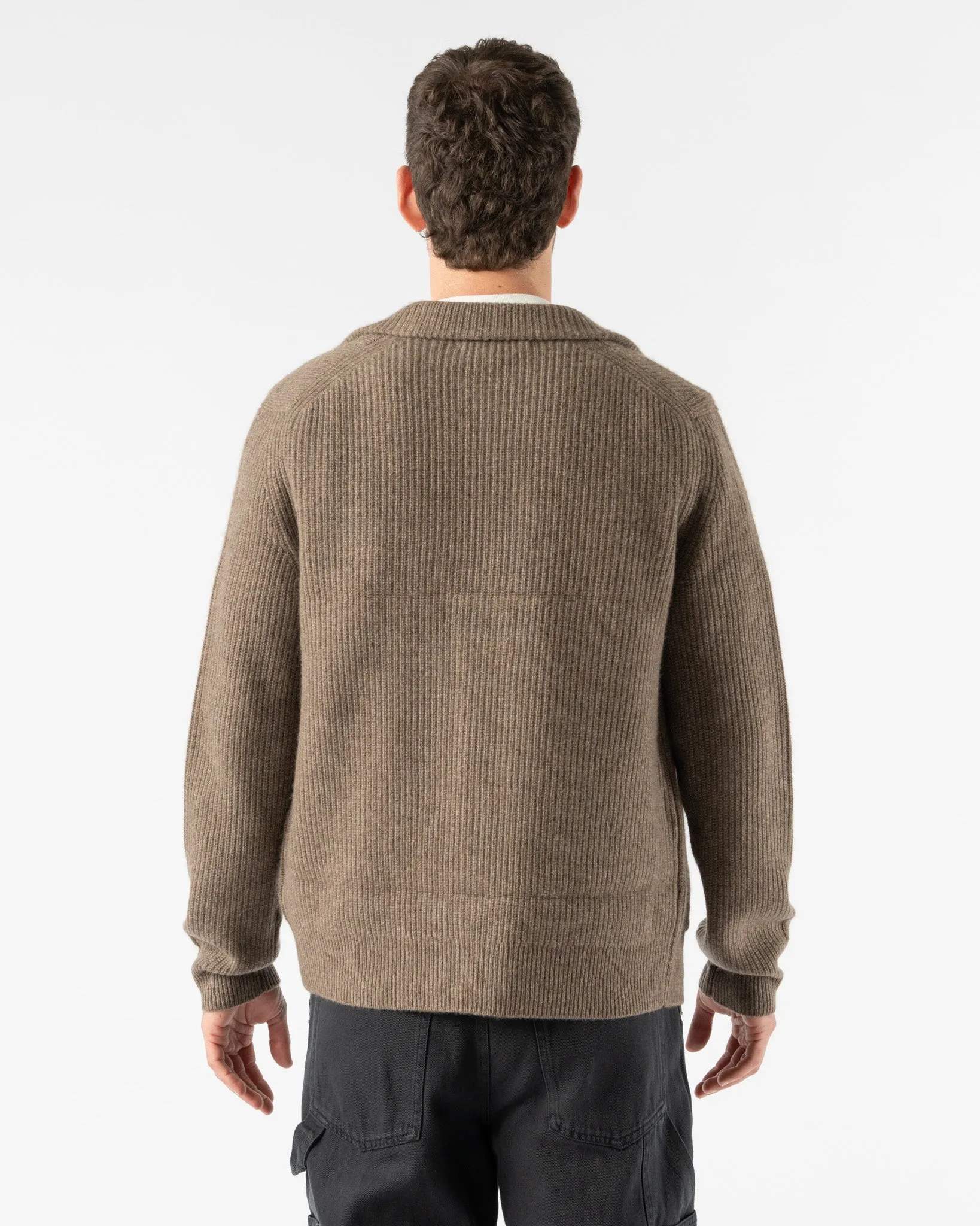 Alex Mill Marled Cashmere Mitchell Cardigan in Heather Walnut
