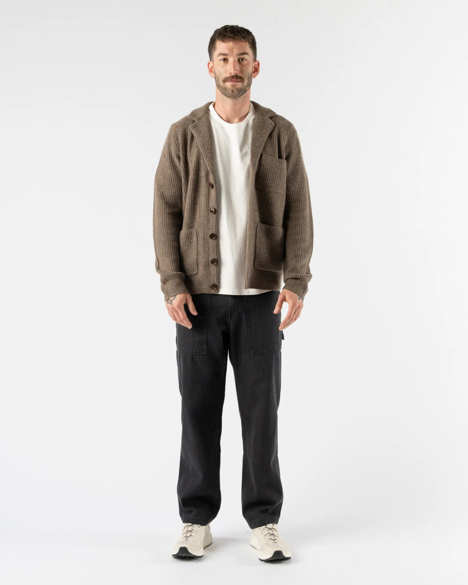 Alex Mill Marled Cashmere Mitchell Cardigan in Heather Walnut