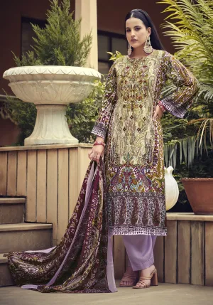 Ambarlyn Casual Cotton Salwar Kameez - Karachi Ethnic Printed Embroidered Indian Dress