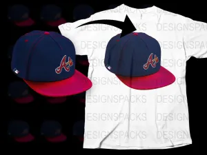 Atlanta Braves Logo on Blue and Red Png Digital Download