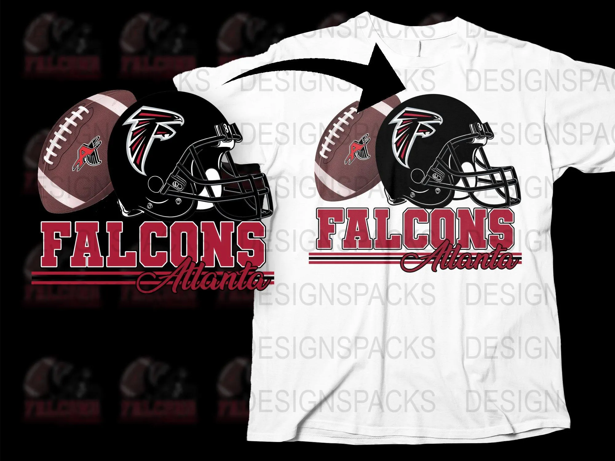 Atlanta Falcons Graphic Helmet Football Png Digital Download