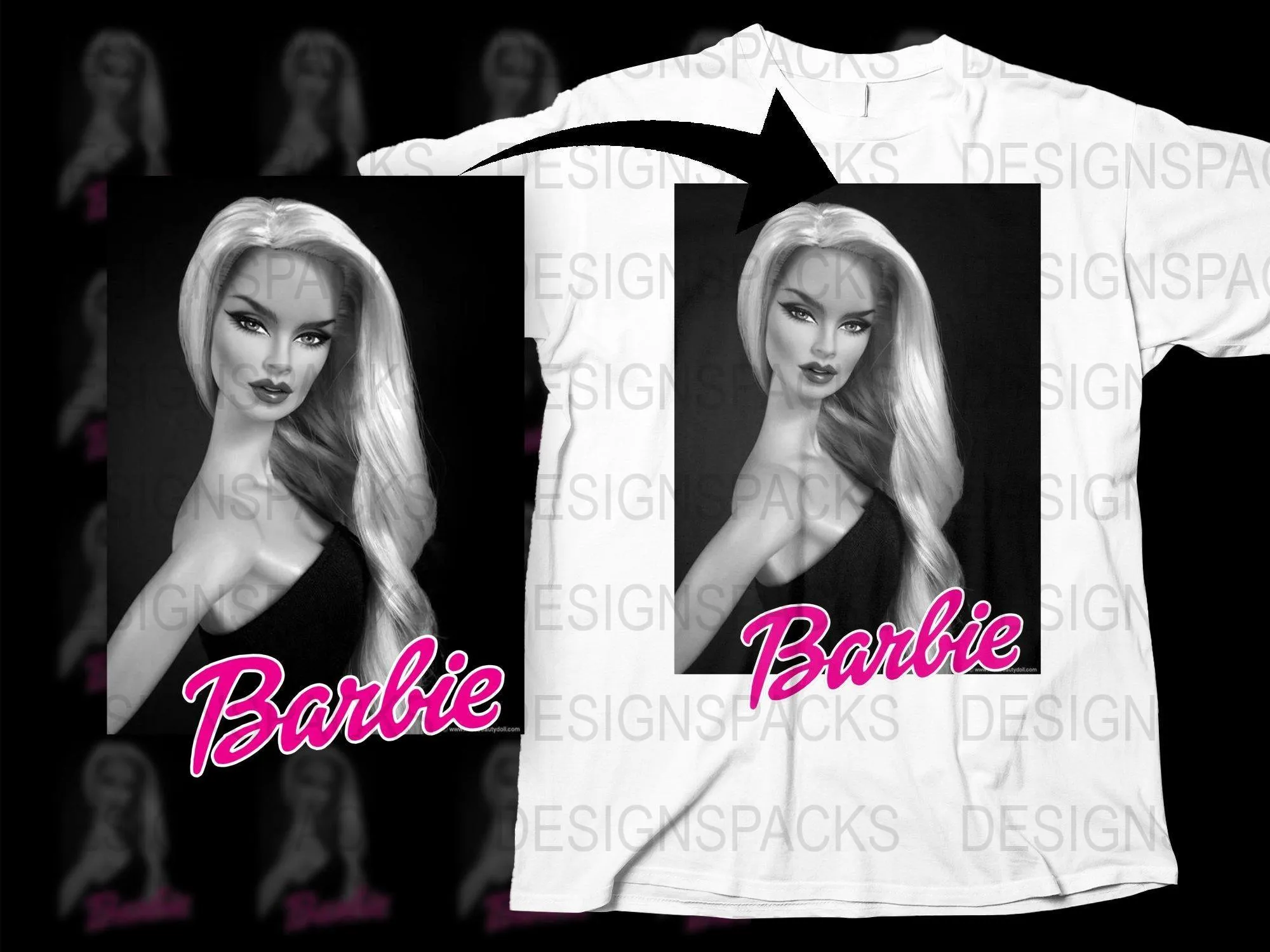 Barbie Doll Inspired Fashion Png Digital Download