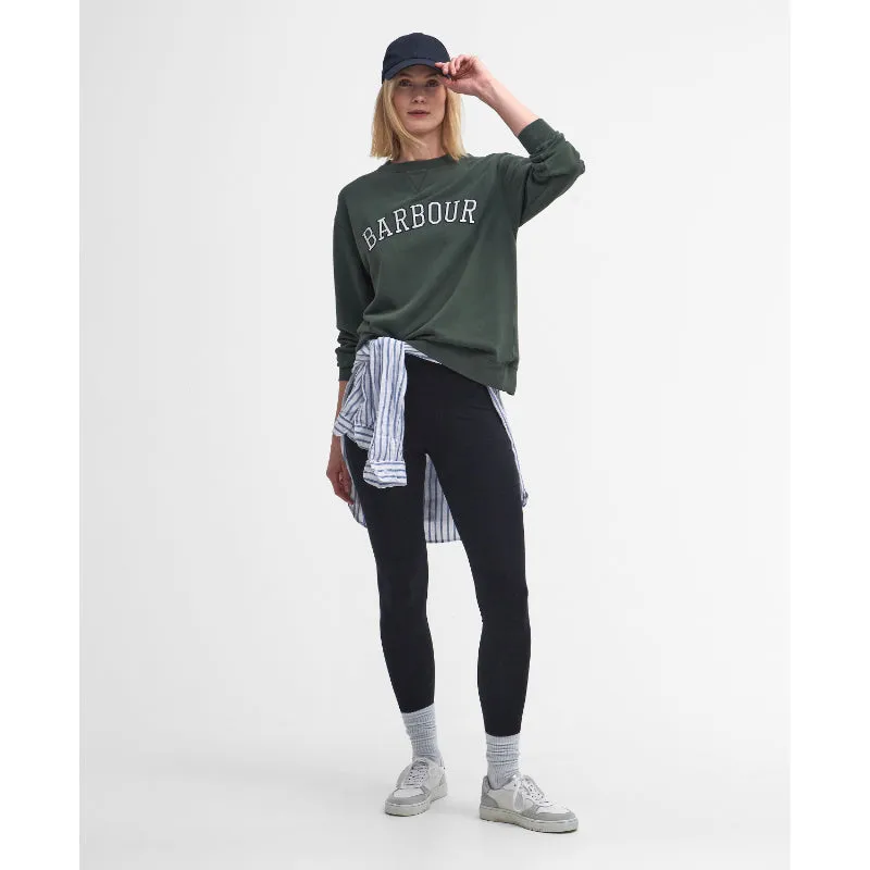 Barbour Northumberland Ladies Crew Neck Sweatshirt - Olive