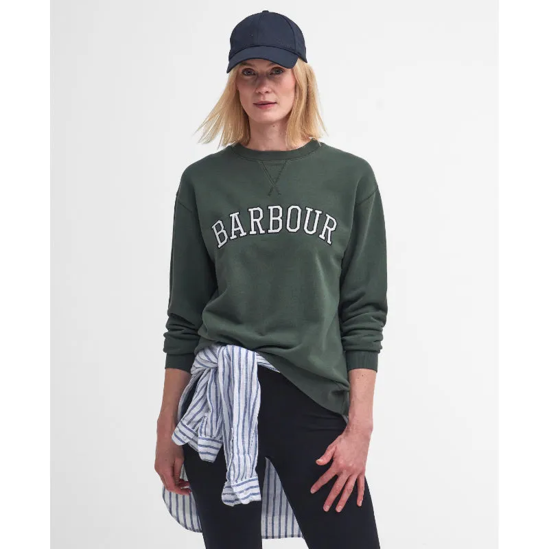 Barbour Northumberland Ladies Crew Neck Sweatshirt - Olive