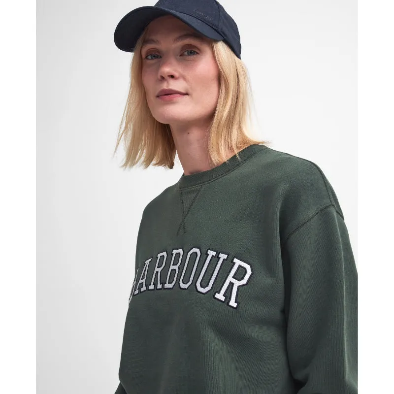 Barbour Northumberland Ladies Crew Neck Sweatshirt - Olive