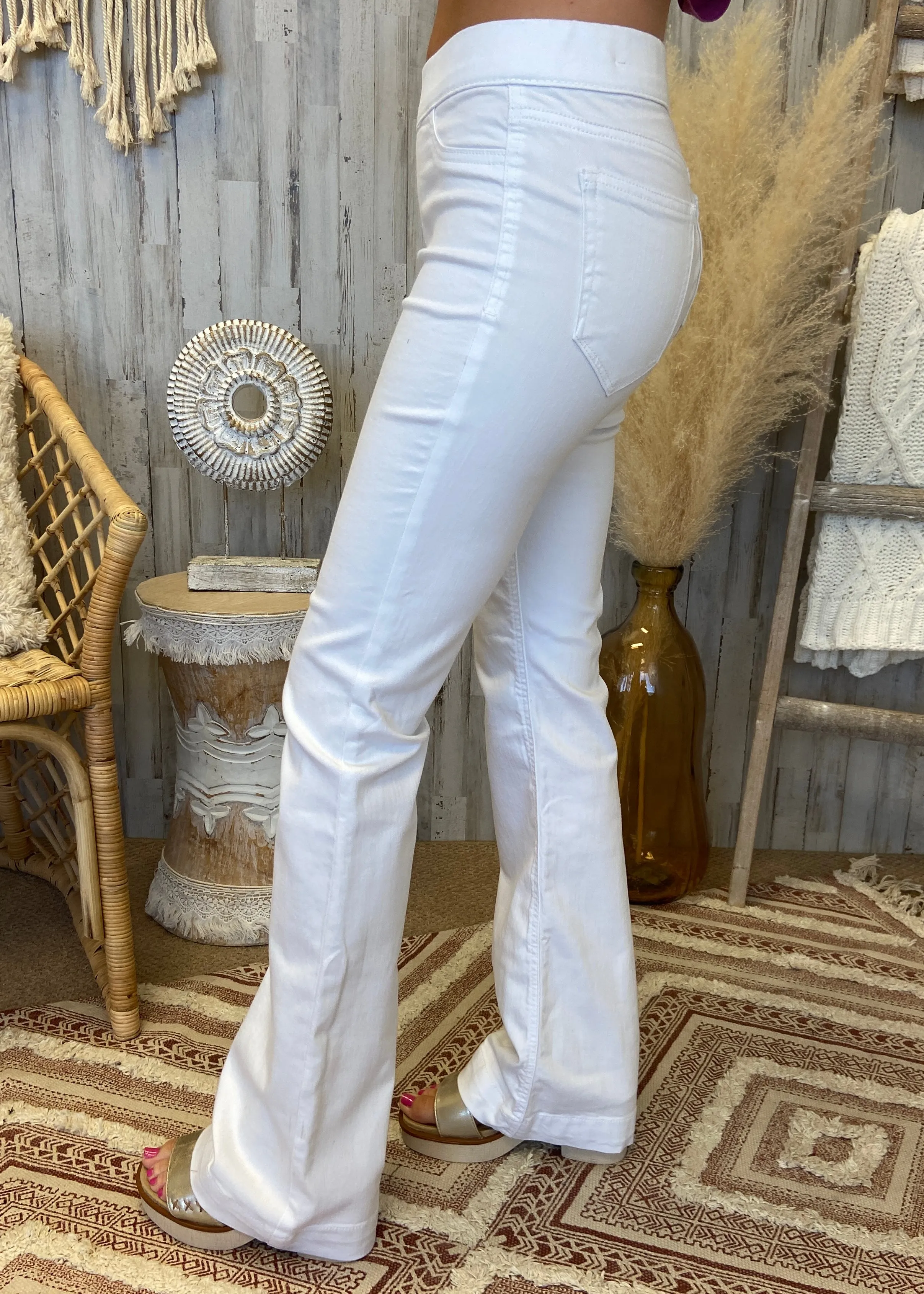 Basic Needs White Flare Pants