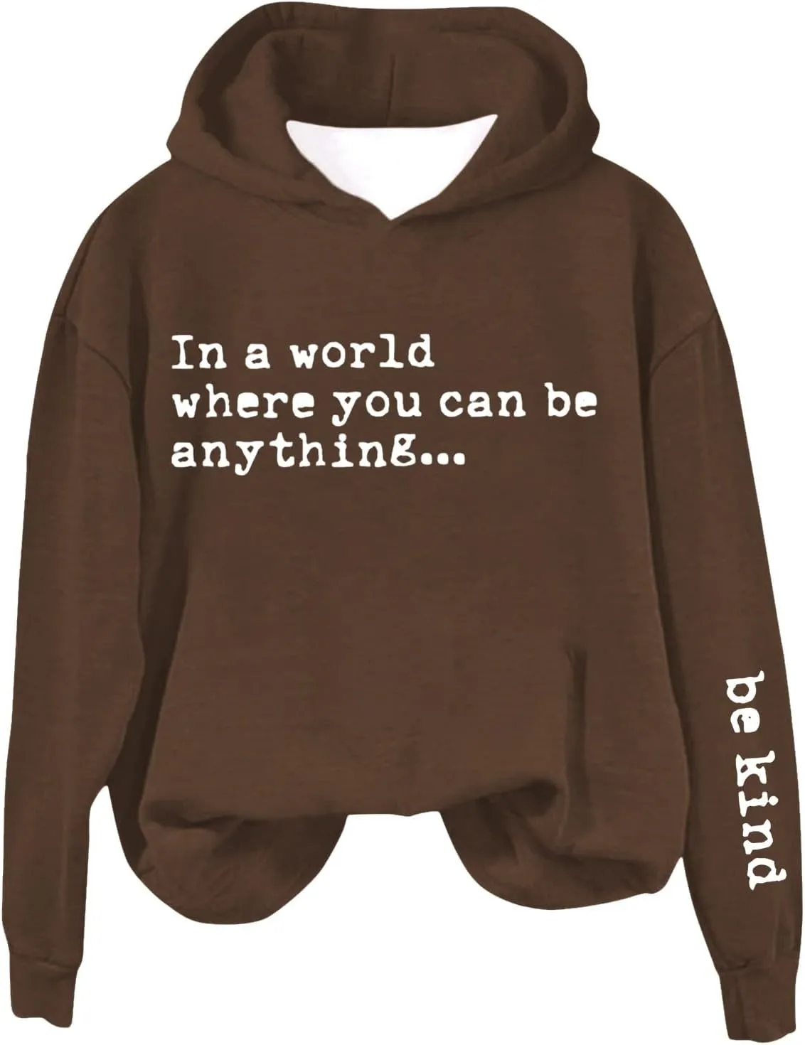 Be Kind Hoodies for Women Letter Print Funny Lightweight Sweatshirts Casual Long Sleeve Hood Top Streetwear Pullover