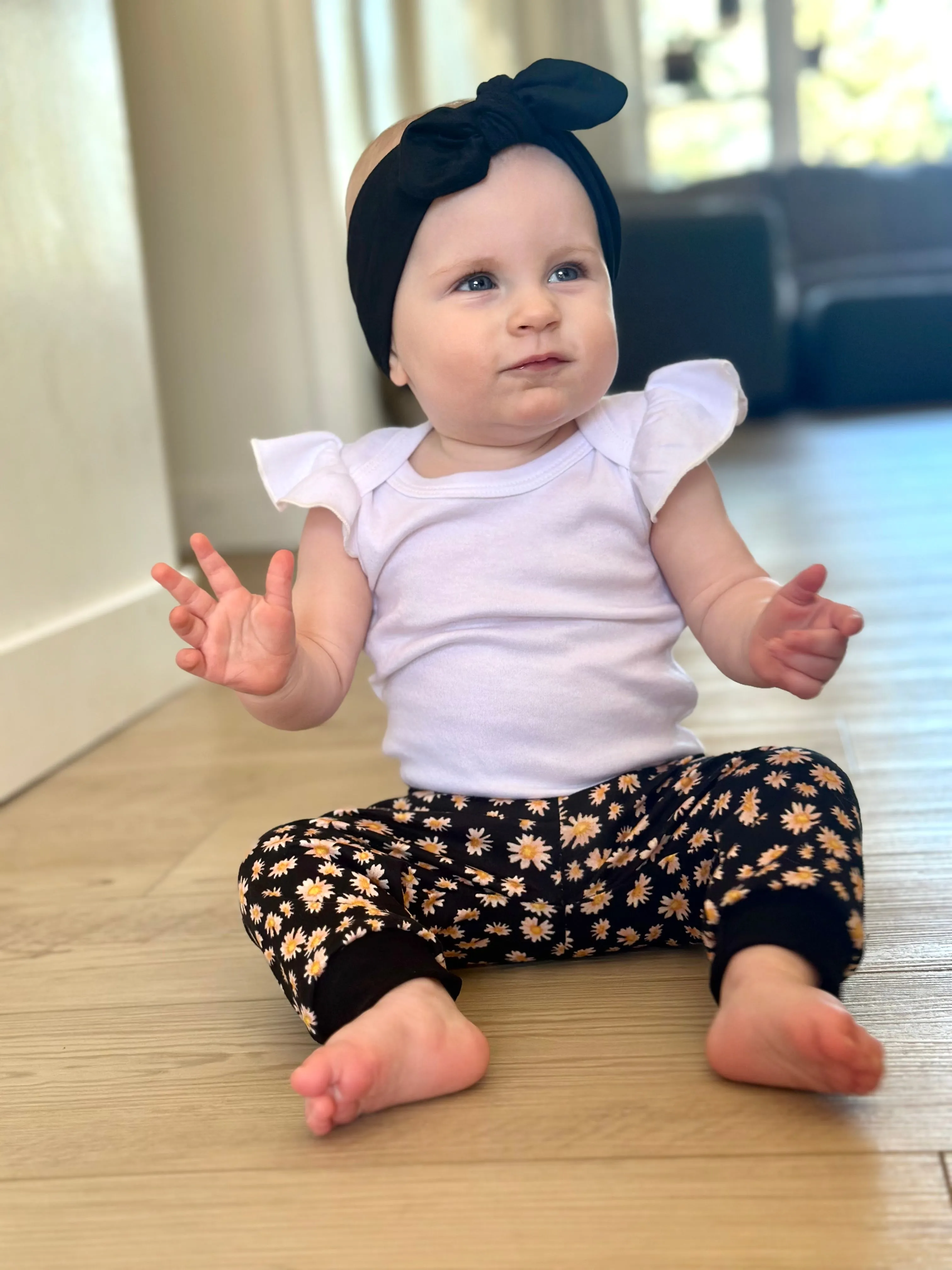 Black Daisy Joggers