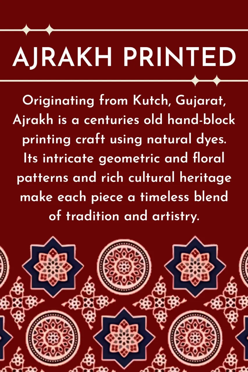 Blue Half Sleeve Ajrakh Printed Cotton Mens Shirt 10071095