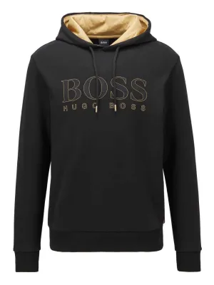 BOSS Logo Sweatshirt with Gold Lining Black