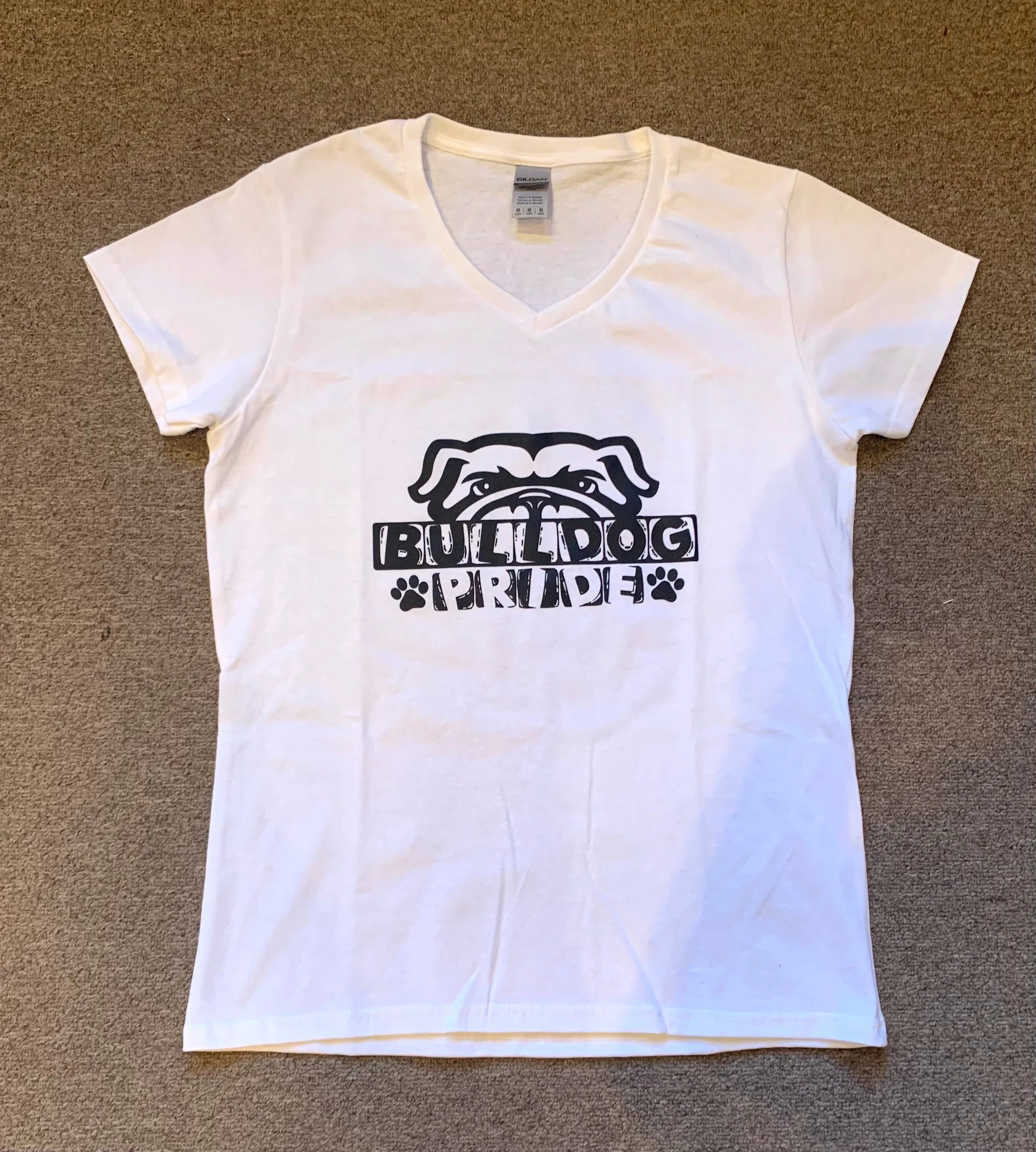 Bulldog White Graphic Tee Shirt