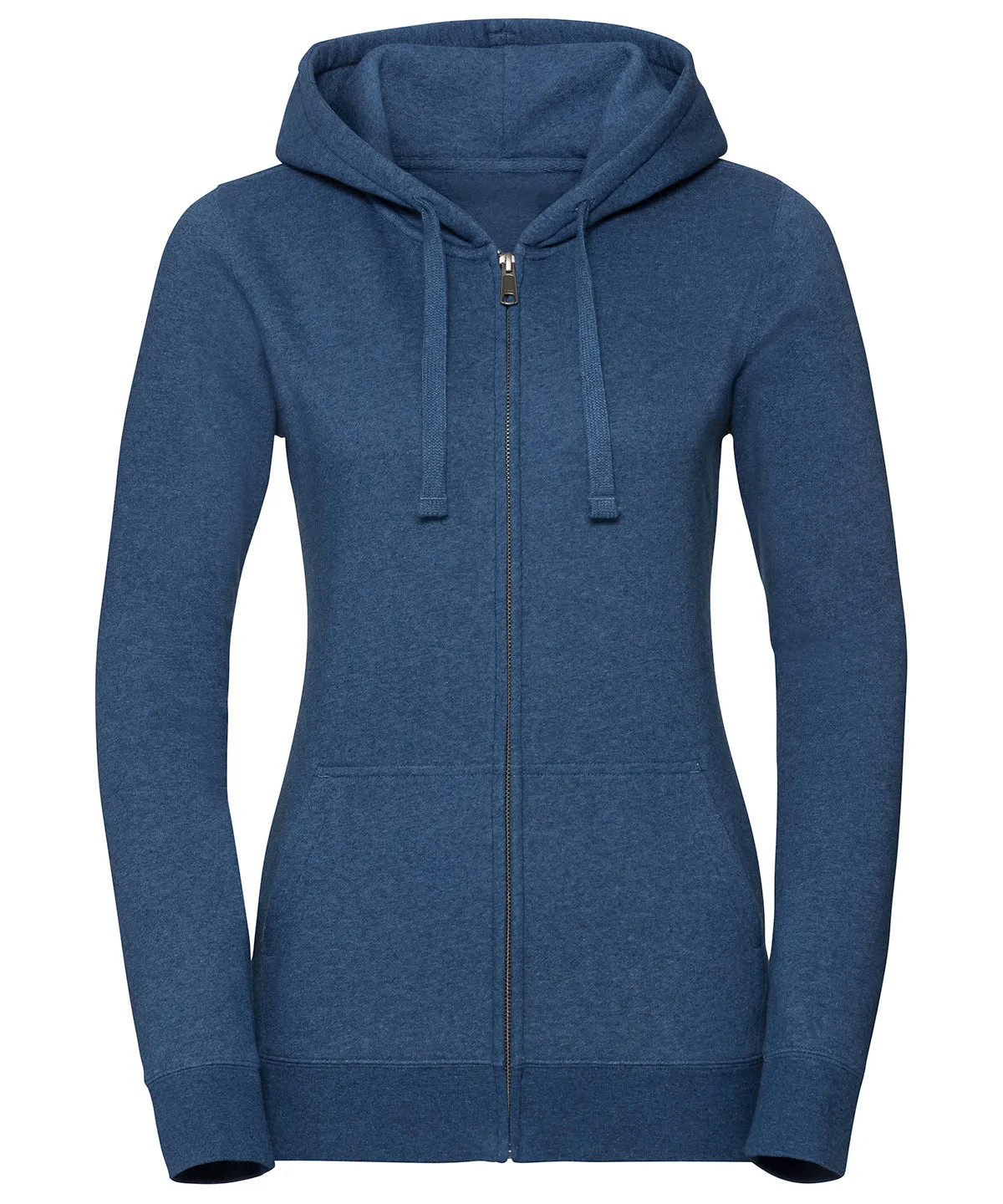 Burgundy Melange - Women's authentic melange zipped hood sweatshirt