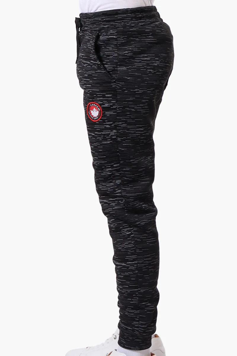 Canada Weather Gear Patterned Tie Waist Joggers - Black
