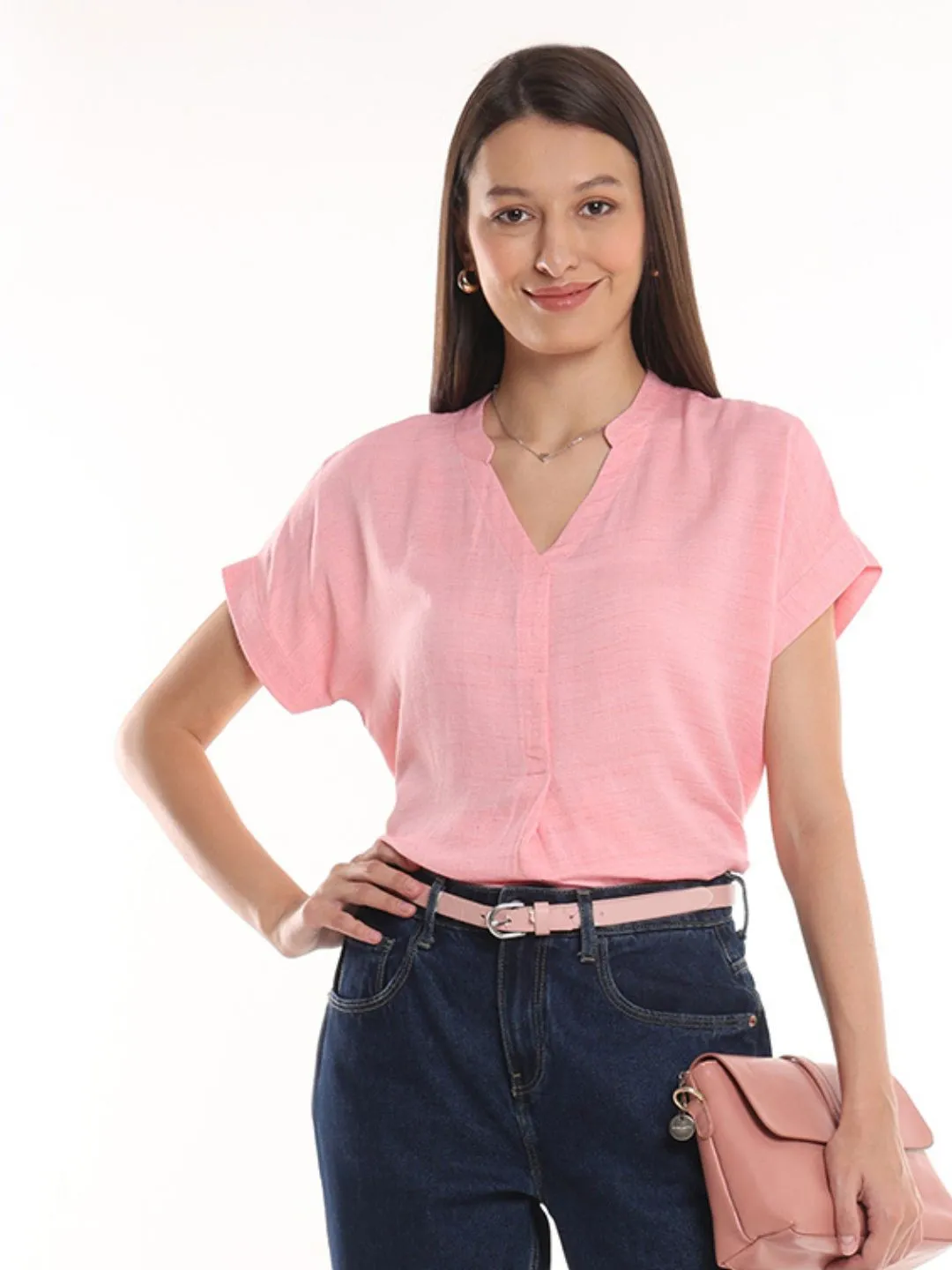 Chloe Pink Stylish Formal Top