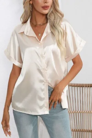 Collared Neck Short Sleeve Shirt