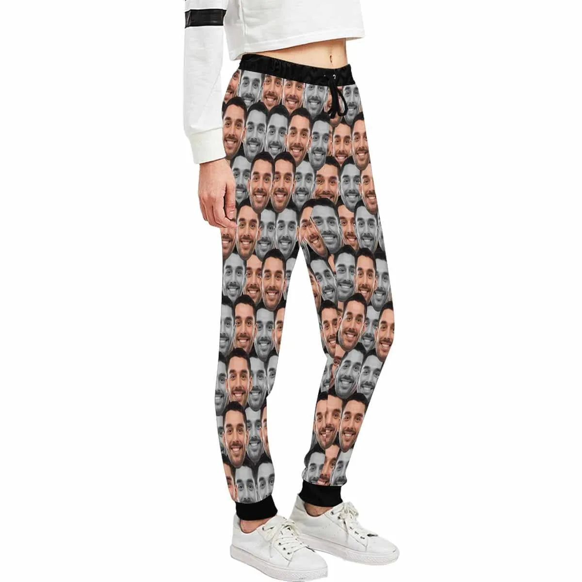 Custom Face Sweatpants Splice Unisex Personalized Closed Bottom Casual Joggers