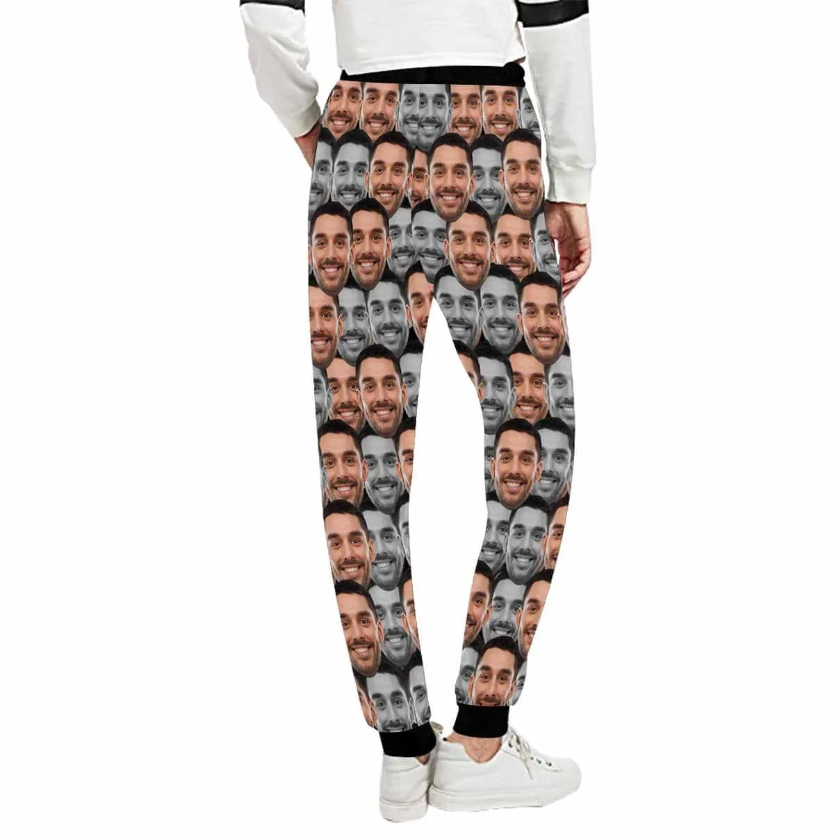 Custom Face Sweatpants Splice Unisex Personalized Closed Bottom Casual Joggers