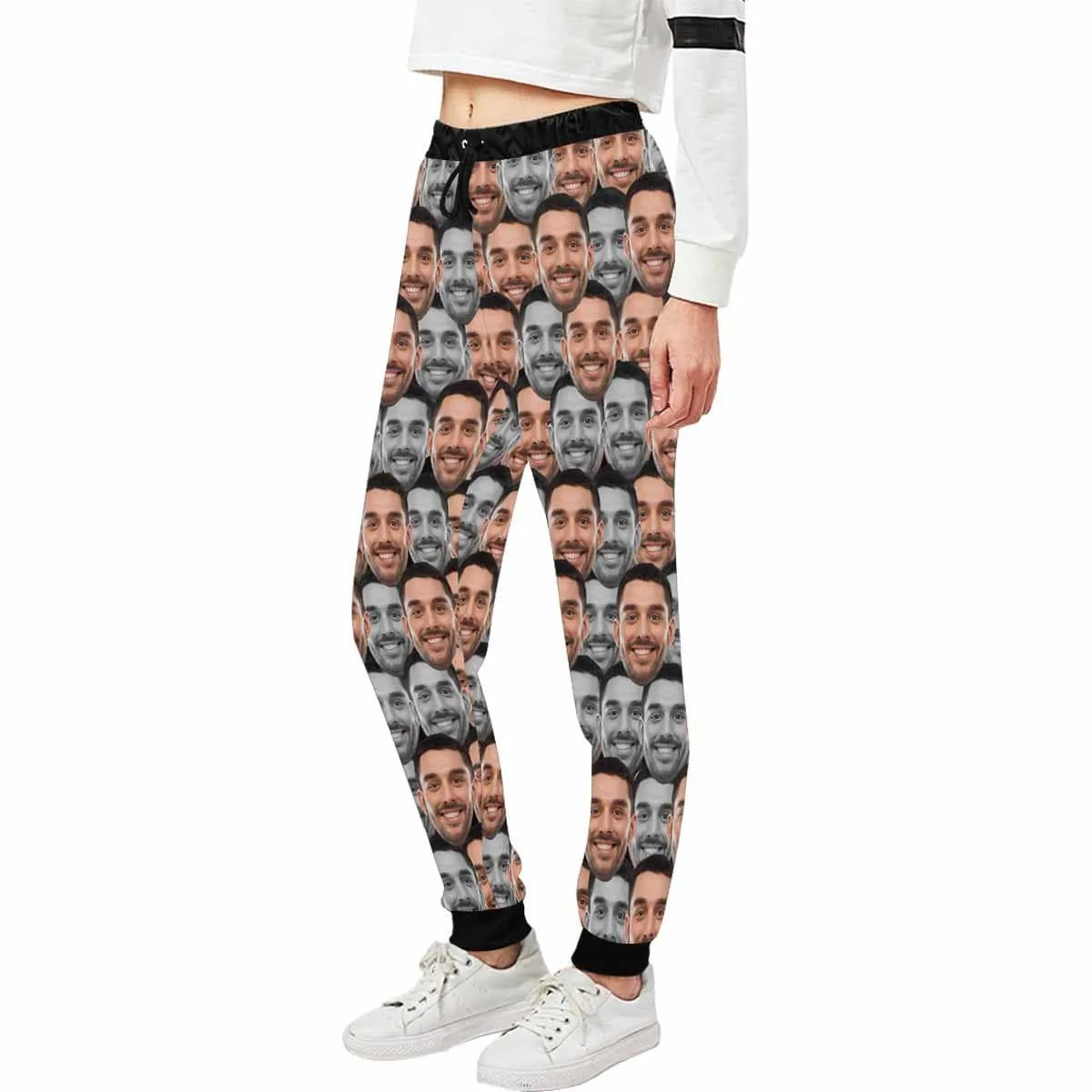 Custom Face Sweatpants Splice Unisex Personalized Closed Bottom Casual Joggers
