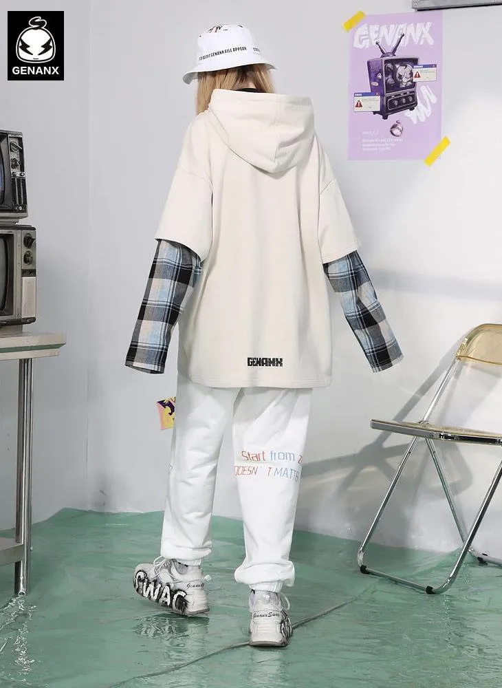 Cyberpunk Fake Two Piece Spliced Hoodies