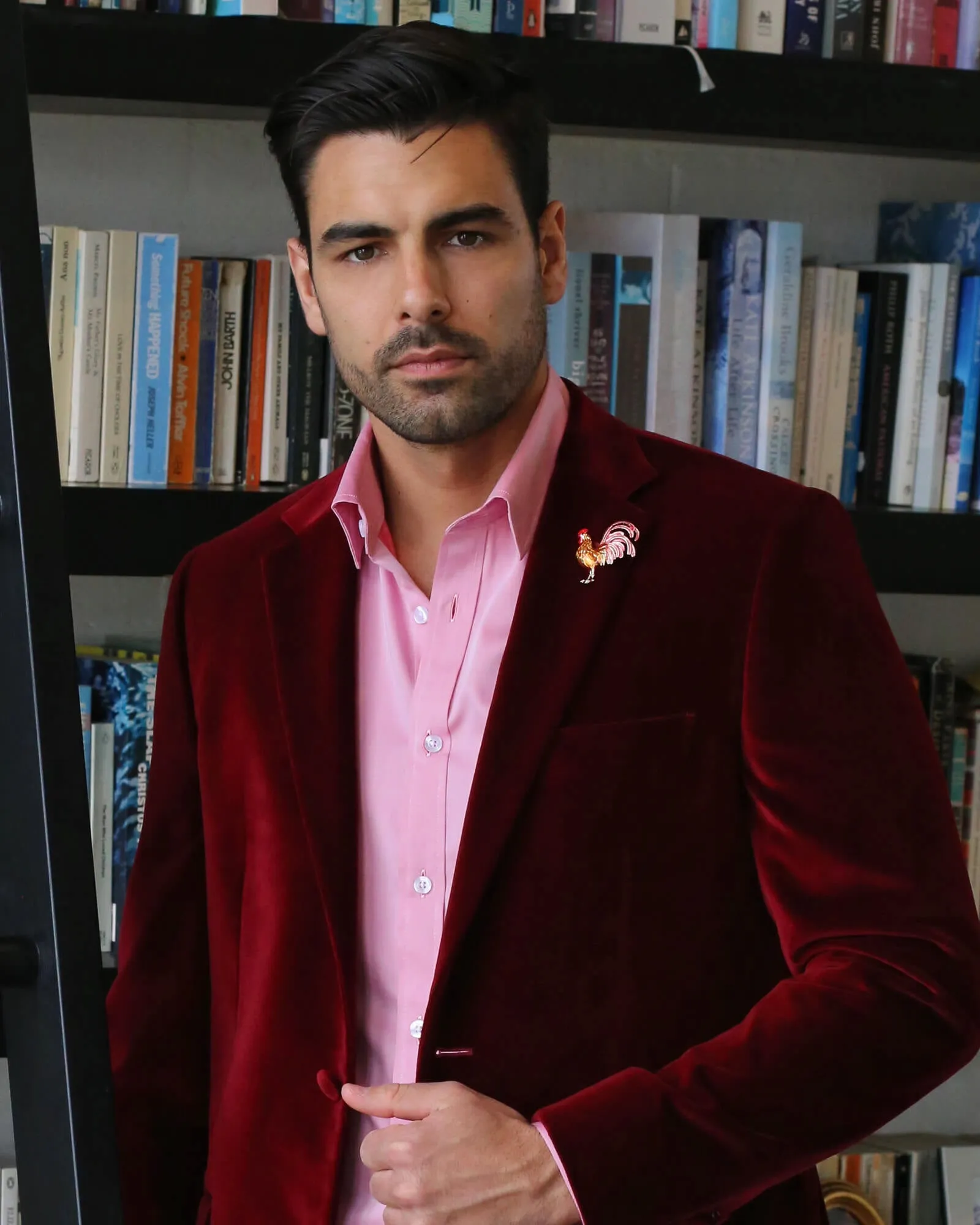 DÉCLIC 'Regal' Velvet Jacket - Burgundy