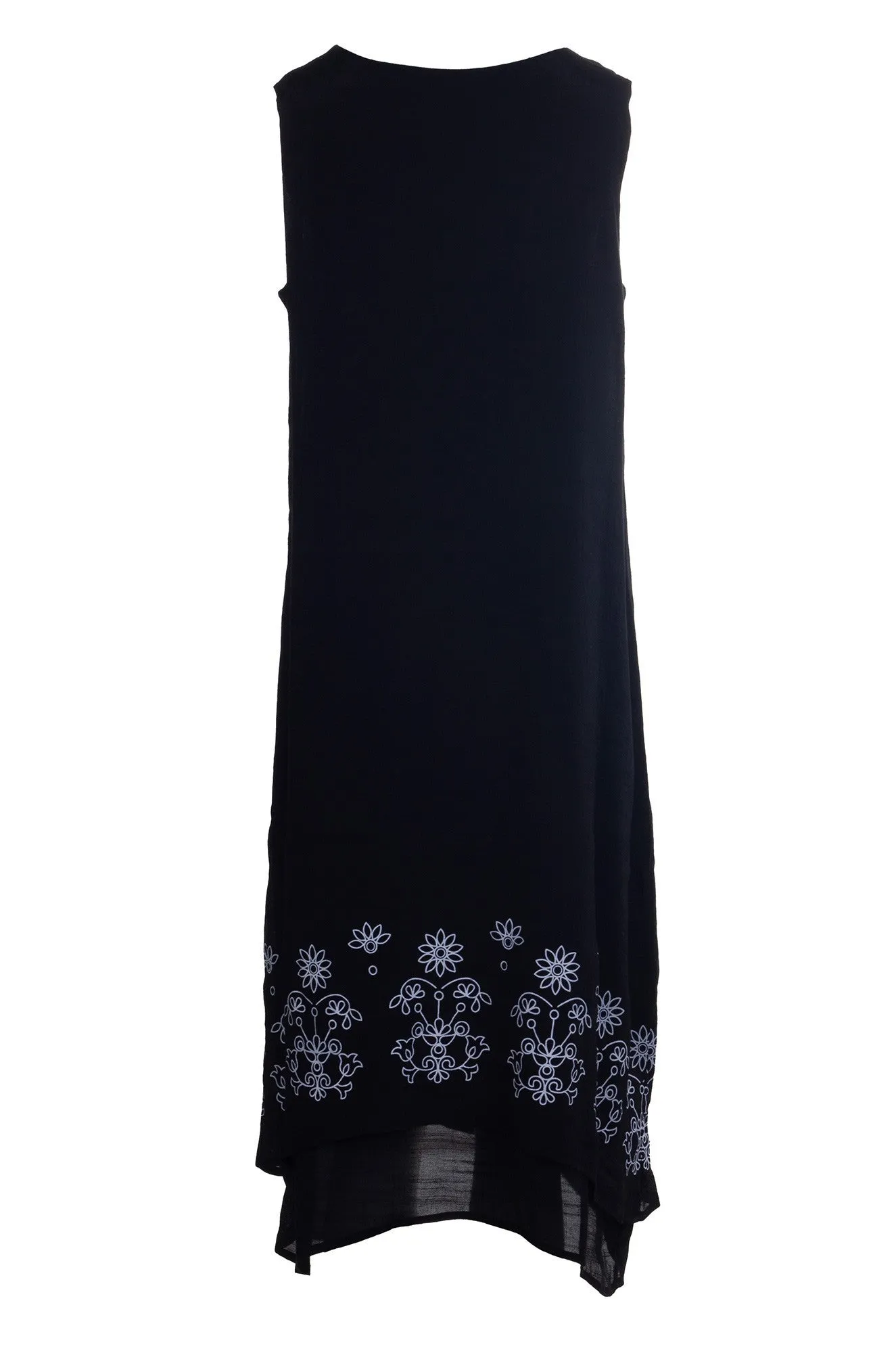 Double layer Soft Crosshatch Dress | Black | 8834A1