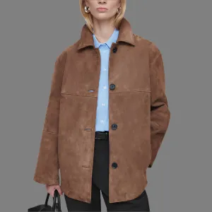 Elara - Collared Suede Jacket