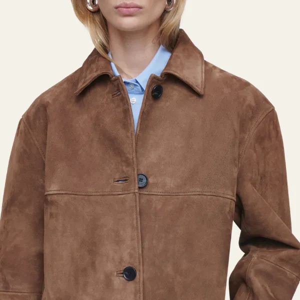 Elara - Collared Suede Jacket