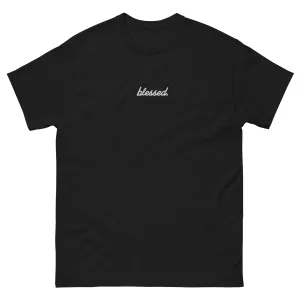 Embroidered Blessed BEST on Back Men's classic tee Black
