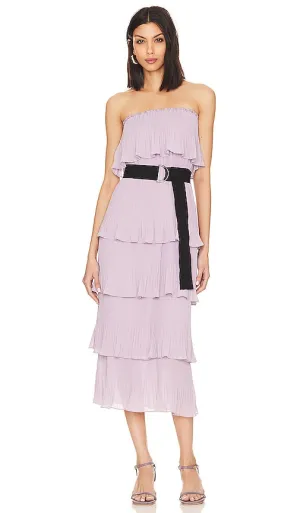 Essentiel Antwerp Dewave Pleated Ruffle Dress in Lavender