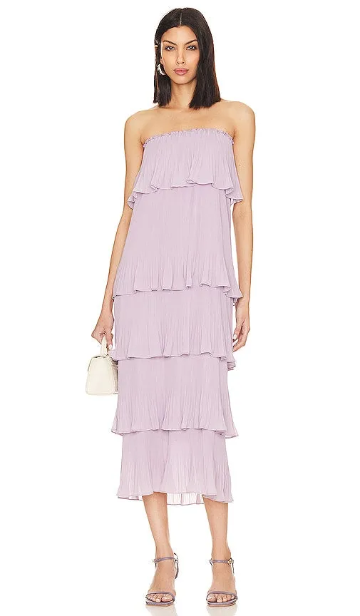 Essentiel Antwerp Dewave Pleated Ruffle Dress in Lavender