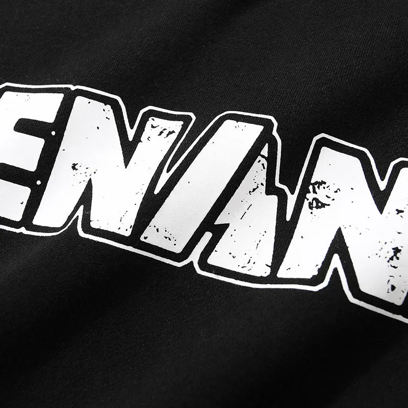 Fake Two Piece Plaid Typography Hoodies
