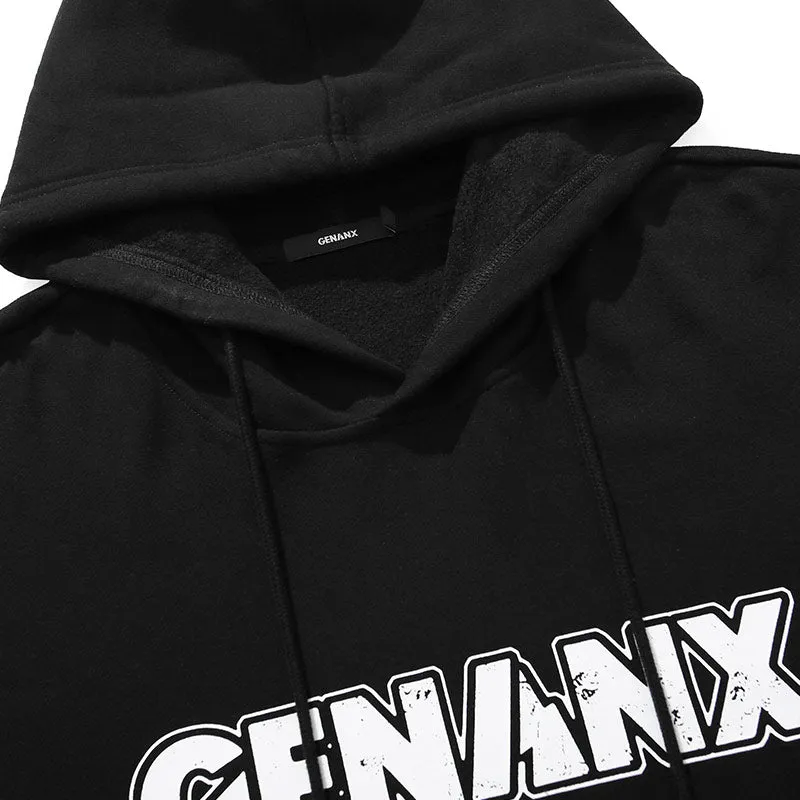 Fake Two Piece Plaid Typography Hoodies