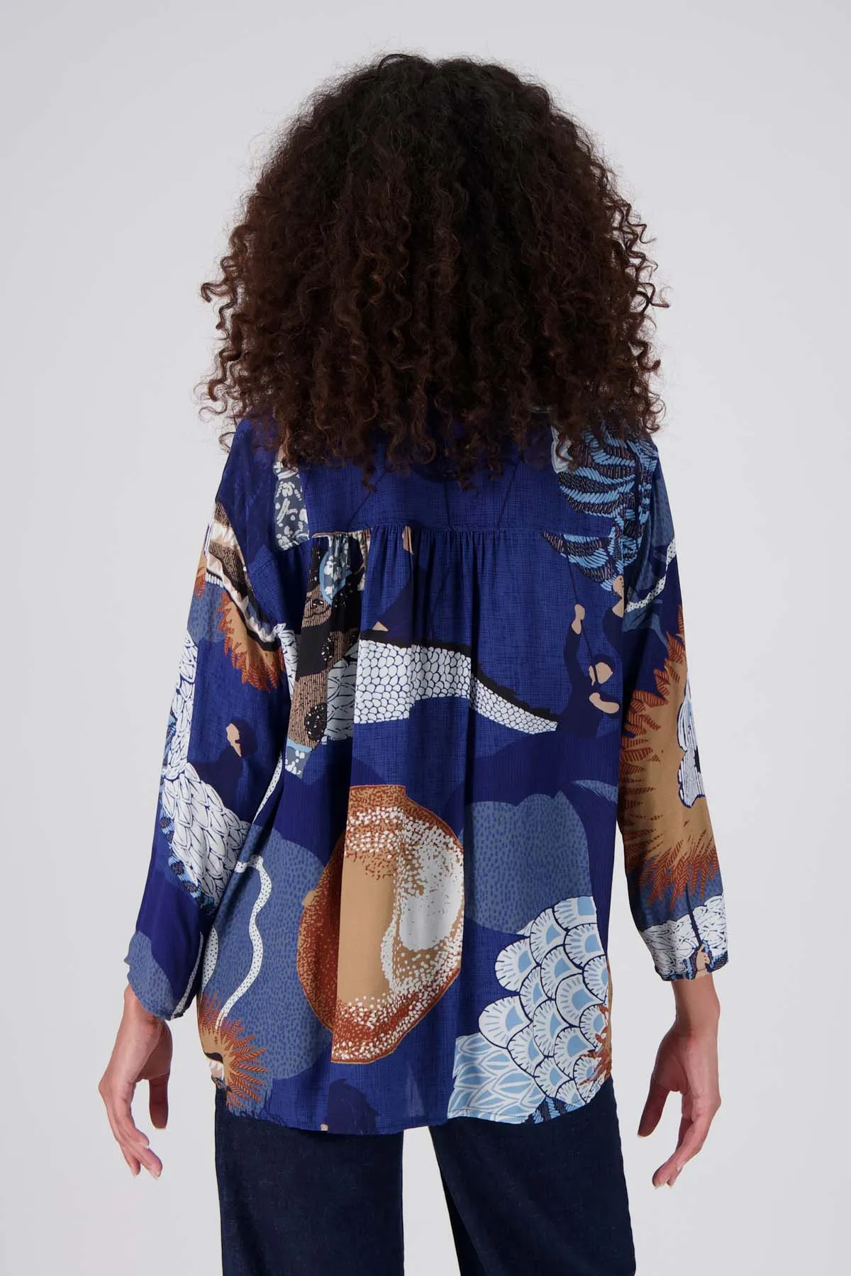 Festival Shirt Blue in Viscose