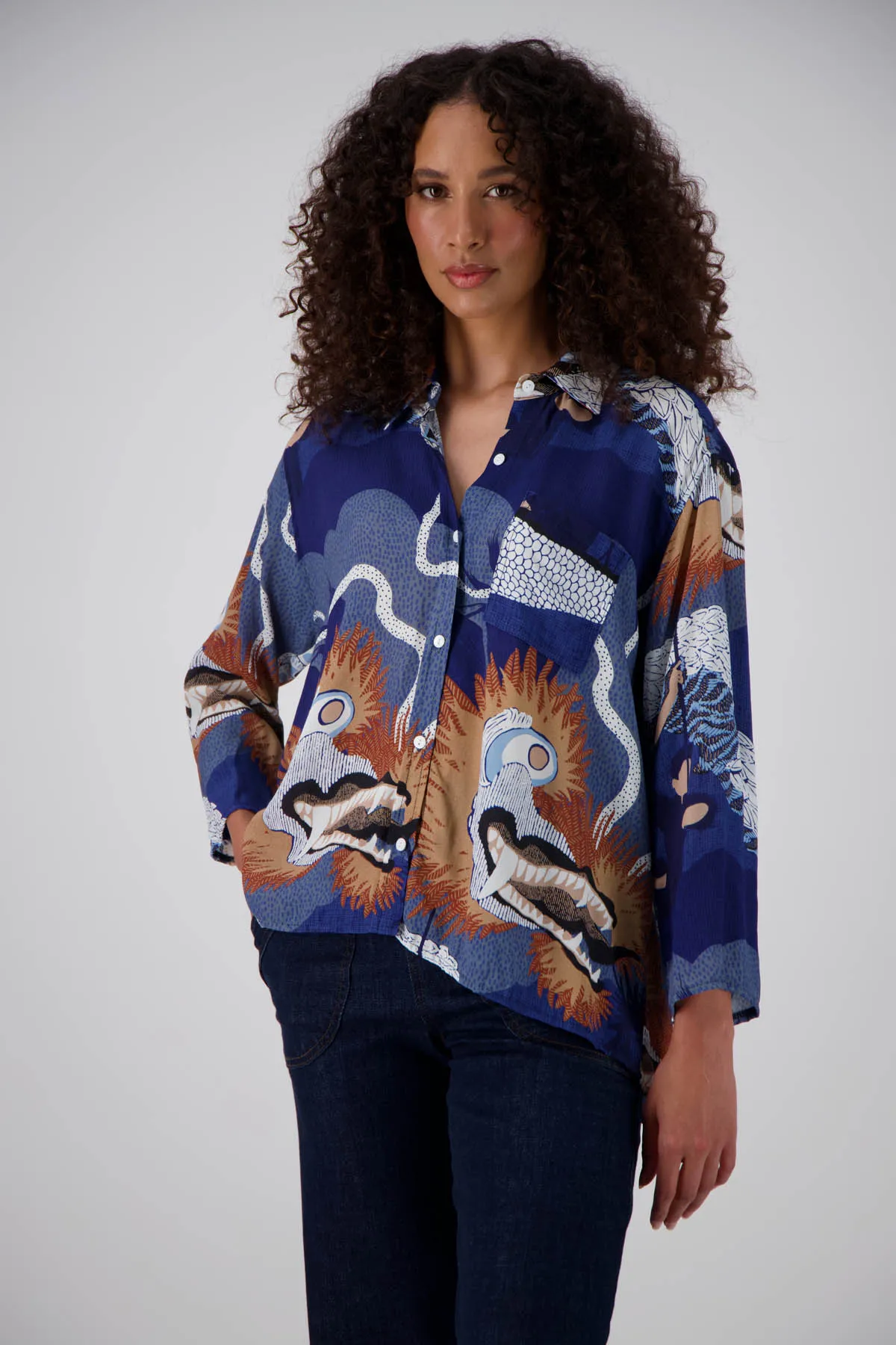 Festival Shirt Blue in Viscose