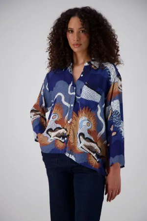 Festival Shirt Blue in Viscose