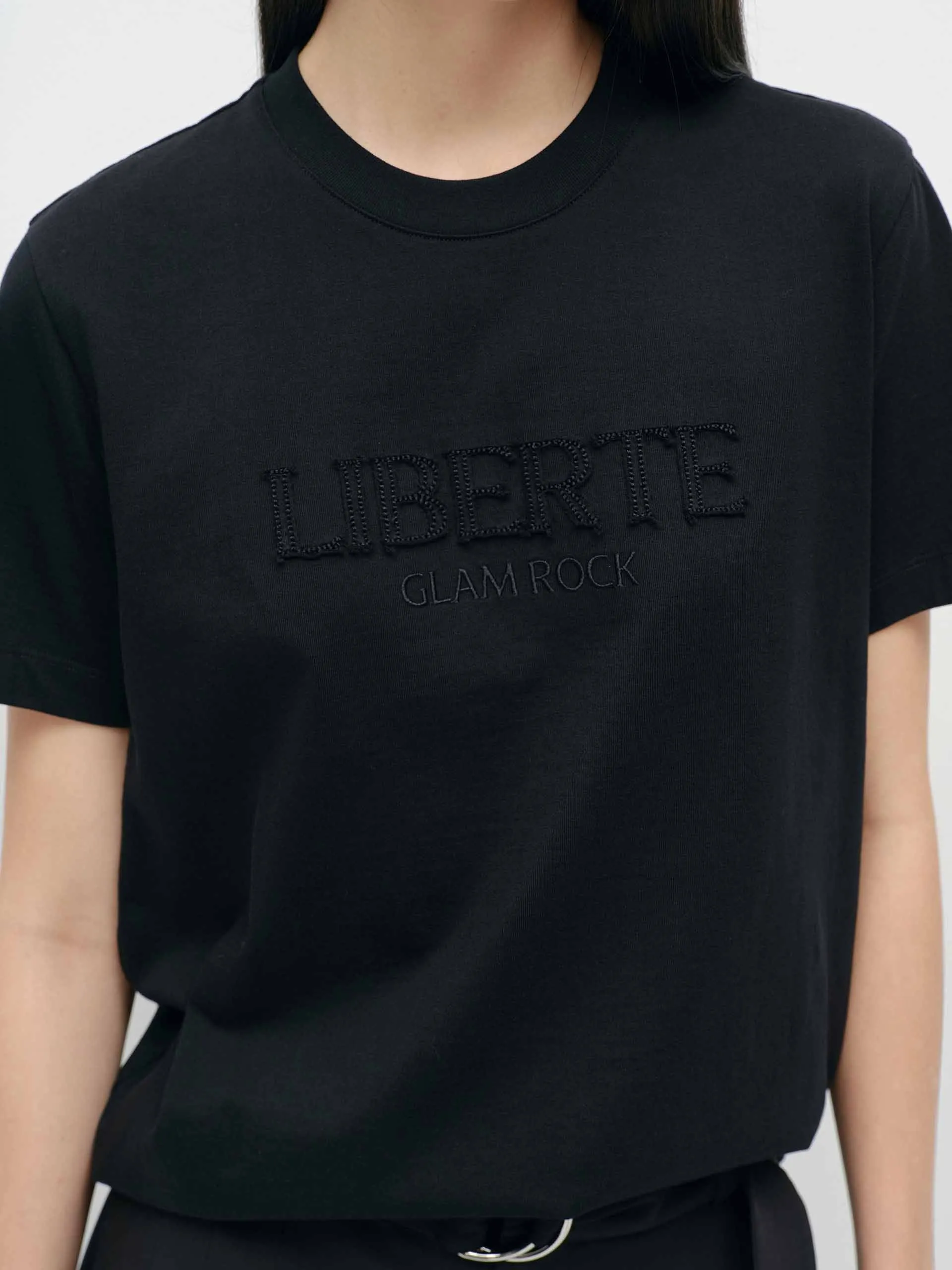 Front Letter Cotton T-shirt