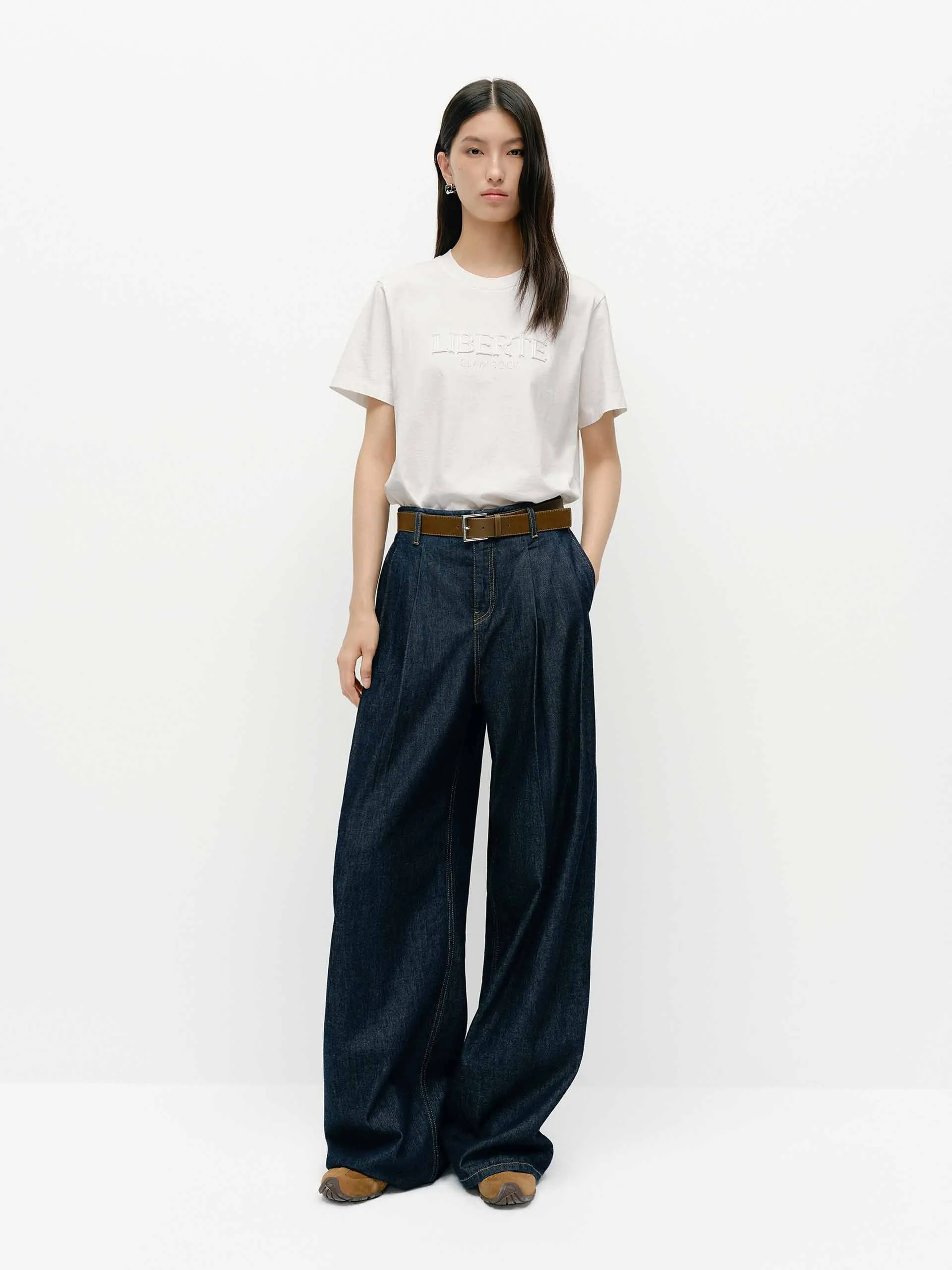 Front Letter Cotton T-shirt