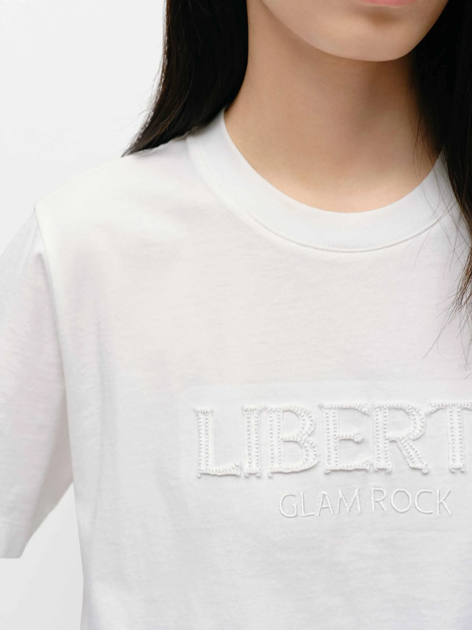 Front Letter Cotton T-shirt