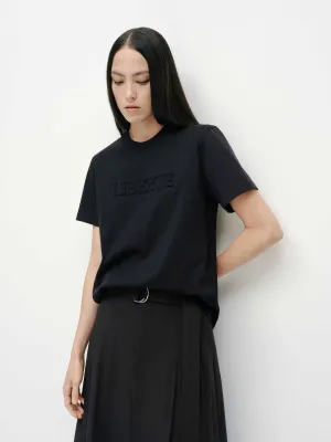 Front Letter Cotton T-shirt