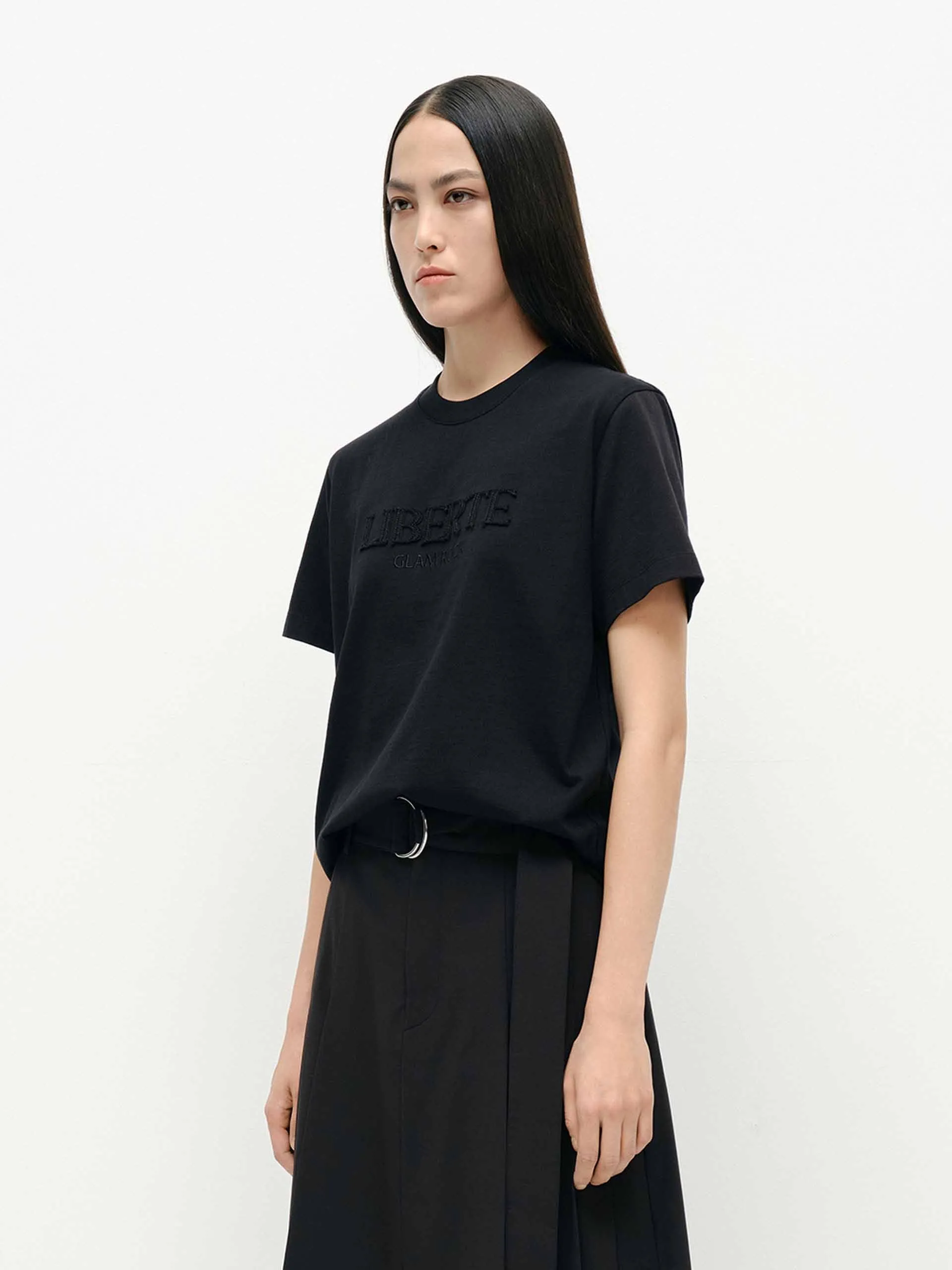 Front Letter Cotton T-shirt