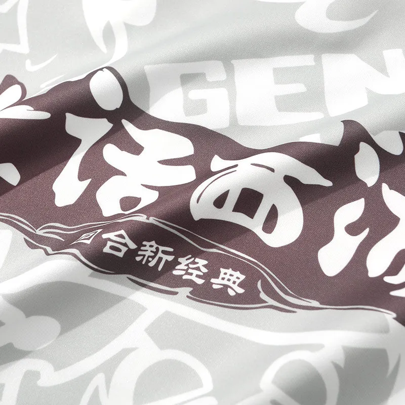 Gray Cartoon Drop-Shoulder Sleeve Hoodies