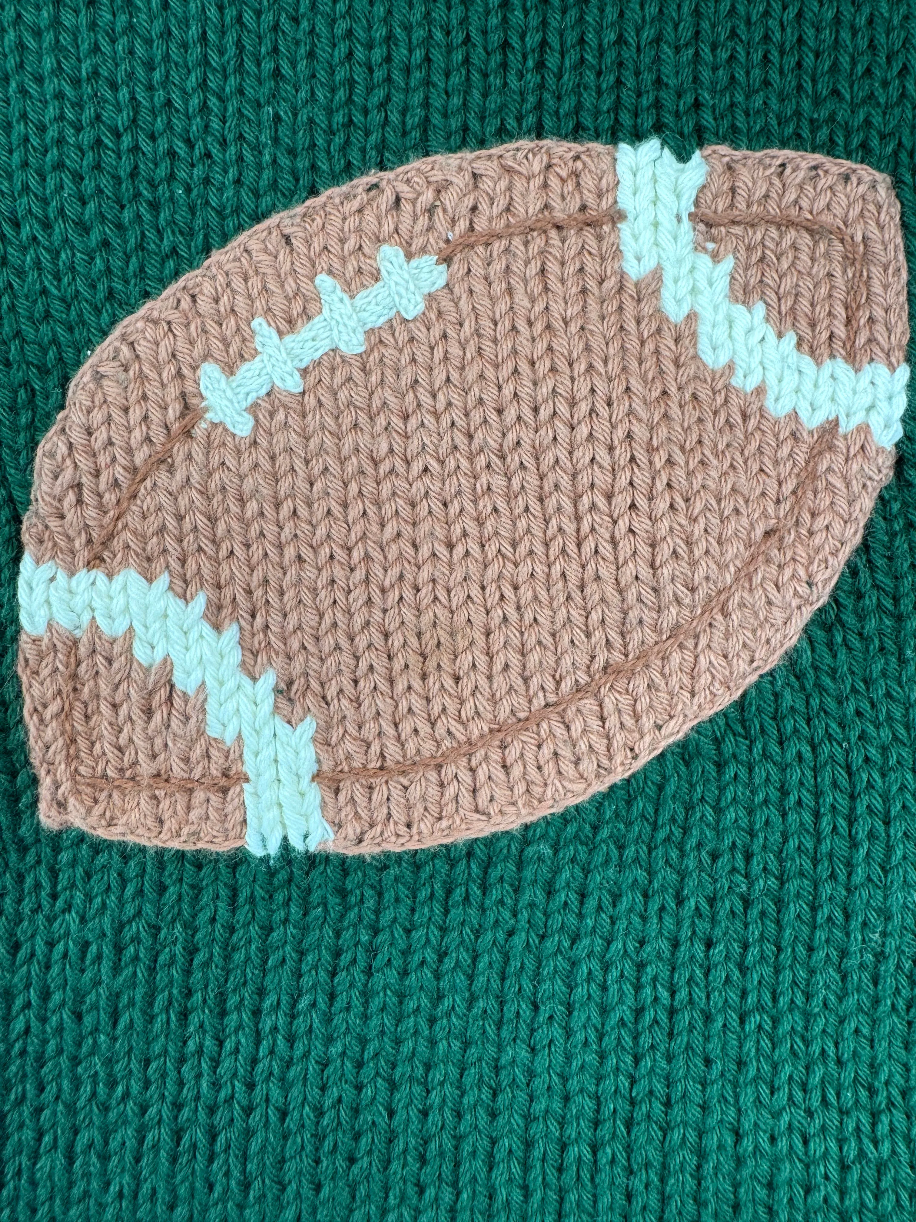 Green Football Roll Neck Sweater