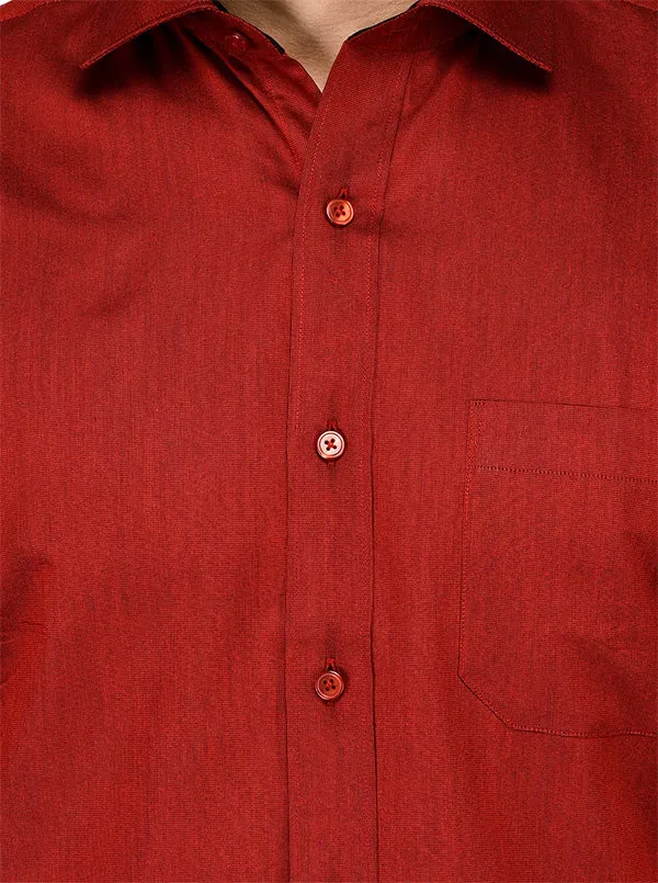 Greenfibre Maroon Regular Fit Formal Shirt