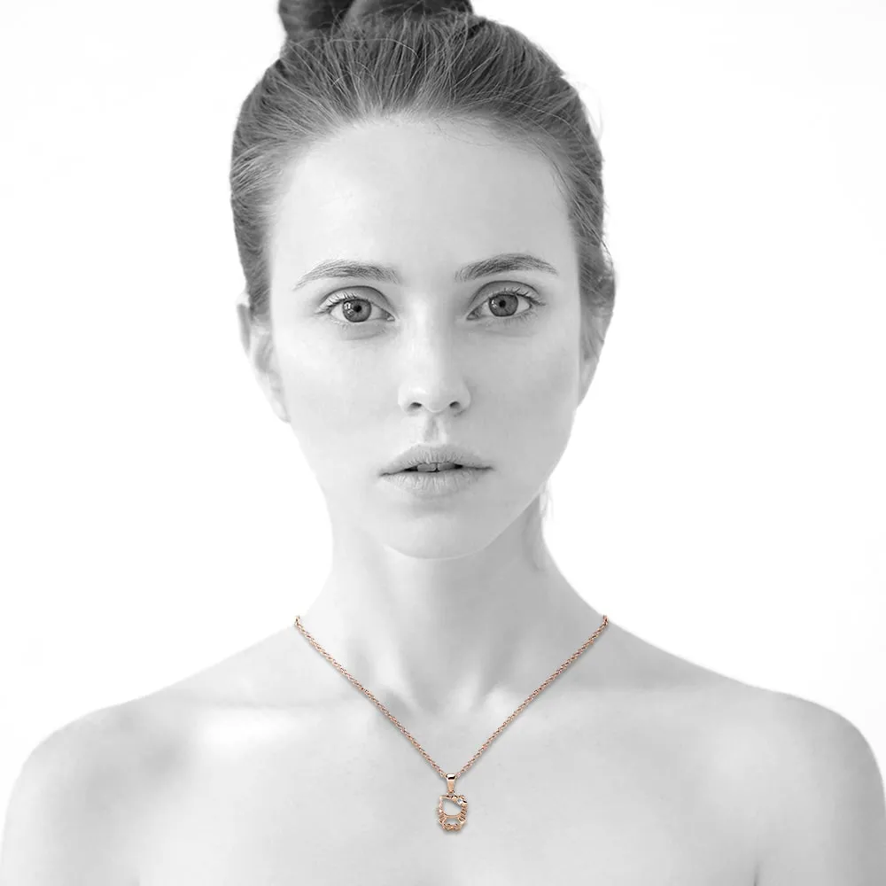 Hello Kitty Pendant Necklace in Rose Gold Embellished With SWAROVSKI® Crystals