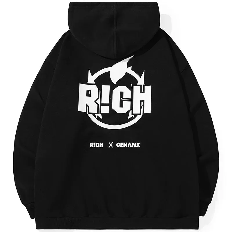 High Street Color Block Kangaroo Pocket Hoodies