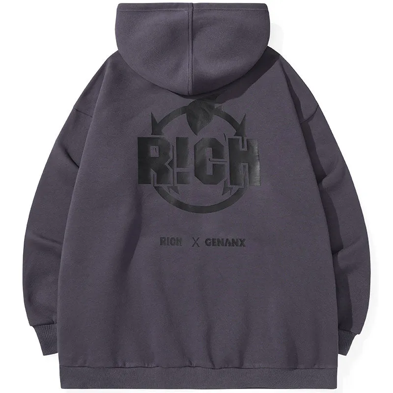 High Street Color Block Kangaroo Pocket Hoodies
